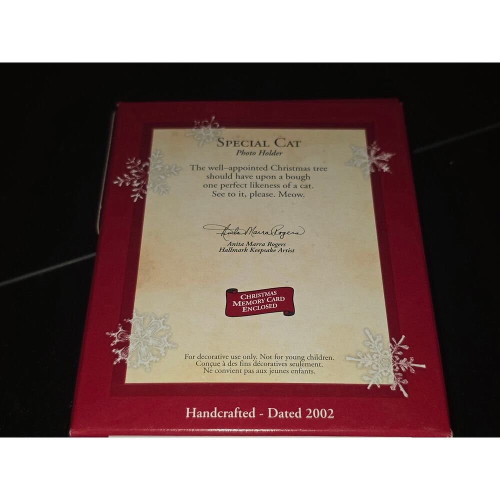 Hallmark Keepsake Ornament 2002 Special Cat Photo Holder Picture Frame Stocking - Picture 2 of 4
